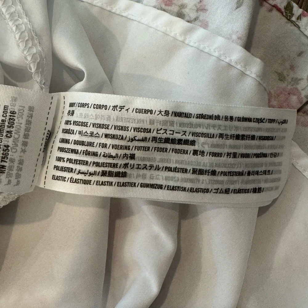 HOLLISTER Floral Mini Dress Size L sweetheart Babydoll Prairie Peasant - Picture 8 of 9